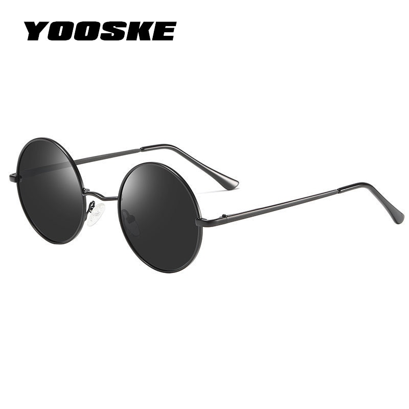 Yooske polariserede solbriller mænd metal små runde vintage solbriller retro john lennon briller kvinder mærke kørende briller