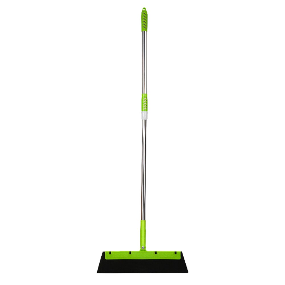 Long Handle Cleaning Brush Window Cleaner Glass Squeegee Telescopic Rod Rotating Head With Cleaning Cloth Rubber Wiper: Green