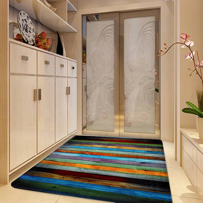 Wood Grain Printed Floor Mat Rug Carpet Carpet Shaggy Soft Doormat kitchen Carpet Mats Living Rooms Door Mats Entrance Decor