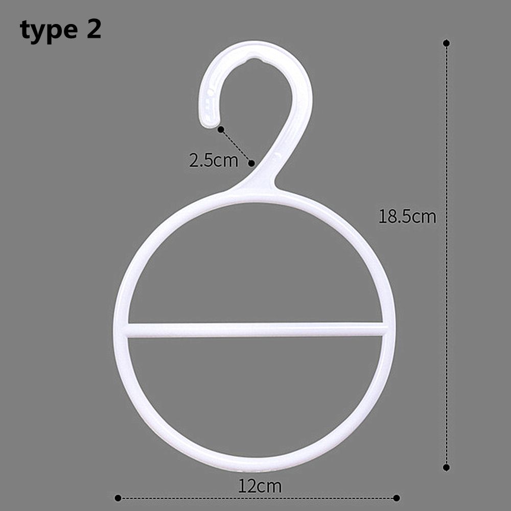 Mini cintre rond ovale en plastique, 1 pièce, créative, noir/blanc/Transparent, 1/2 couches, écharpe, cintre antidérapant,: white-type 2