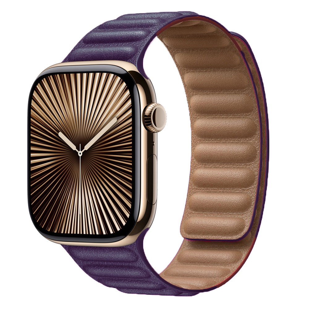 Enlace de cuero para Apple watch band 44mm 45mm 40mm 38 42 pulsera de bucle magnético iWatch seires SE 6 7 8 9 10 46mm ultra2 49mm: Rosa verde / 12 mm