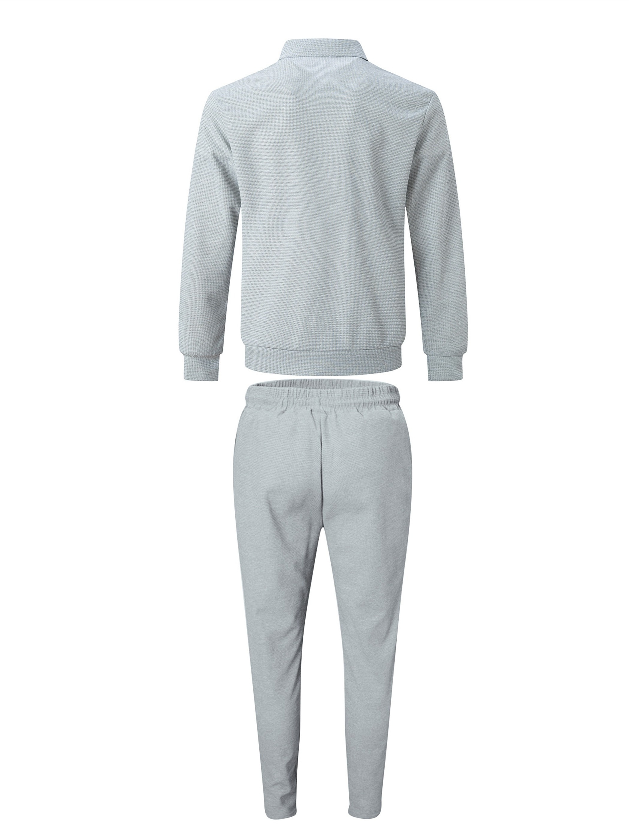 Chaqueta ajustada con bolsillo de cremallera para hombre, ropa deportiva de manga larga, conjunto de chaqueta de cárdigan, pantalones largos, , conjunto de dos piezas
