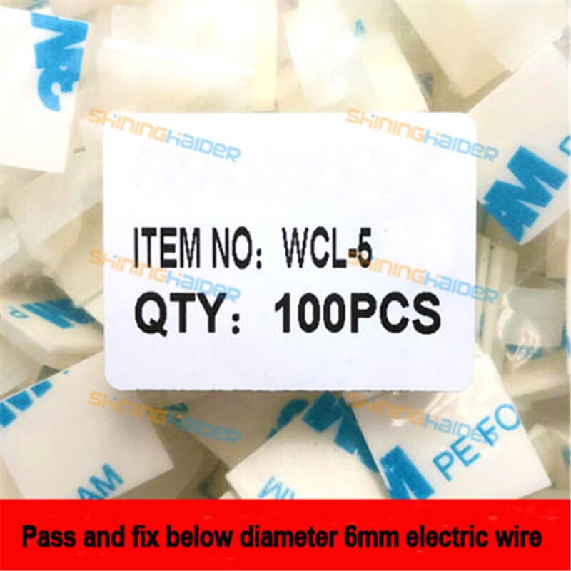White black color Fixed wire clip retainer black/white thread clip holder for sticky wire base: 100PCS WHITE WCL-5