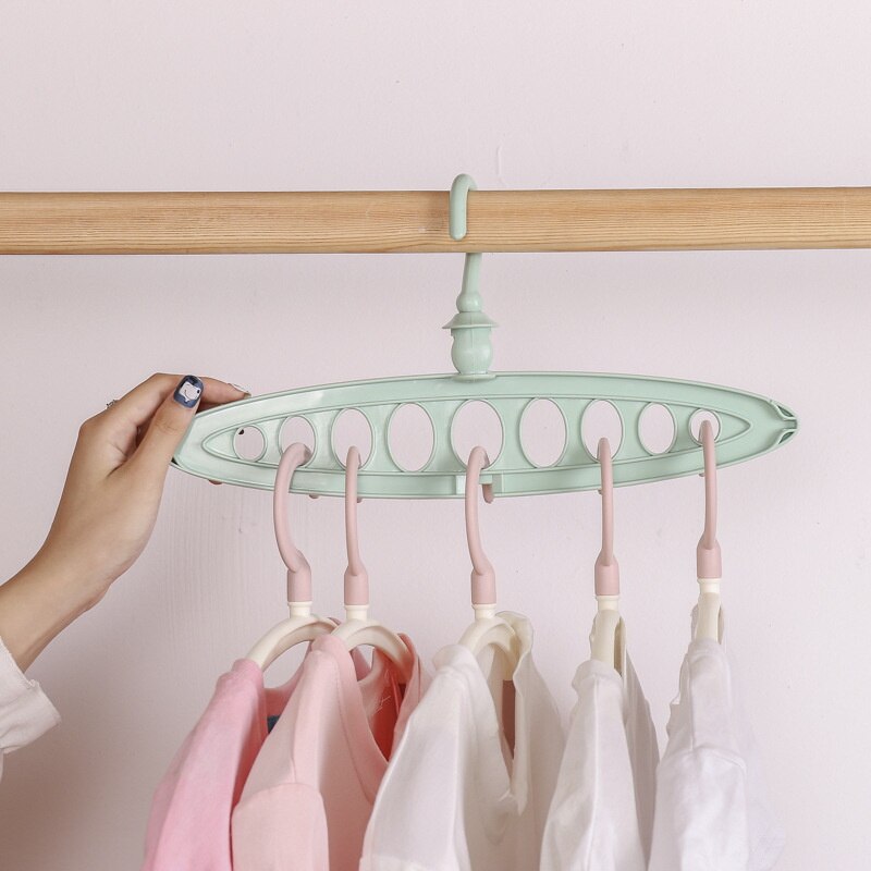 Multifunctional Clothes Rack Plastic Magic Hanger Wardrobe Closet Dress Coat Organizer 9 Hole Space Saver Hangers for Clothes
