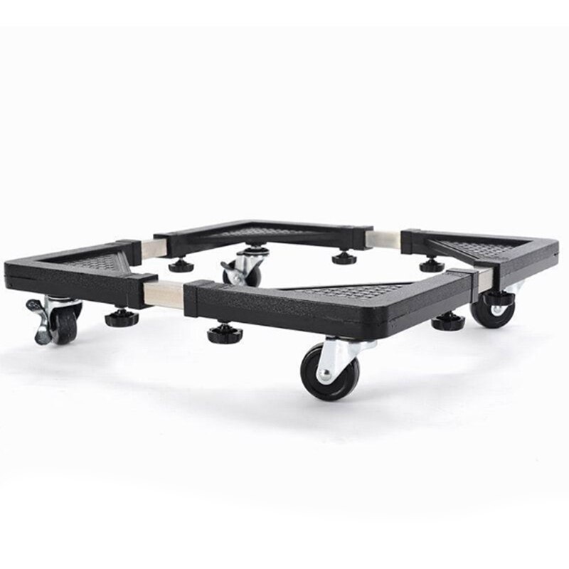 Mobile Stainless Steel Multi-Functional Refrigerator Storage Rack Retractable Washing Machine Kitchen Shelf Adjustable