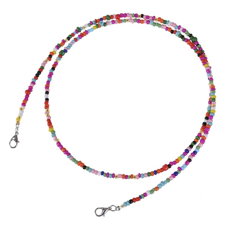 10 pcs various rainbow color mix mask glasses minit beads lanyard hanging neck anti-dropping＆lost double buckle unisex necklace: type  8