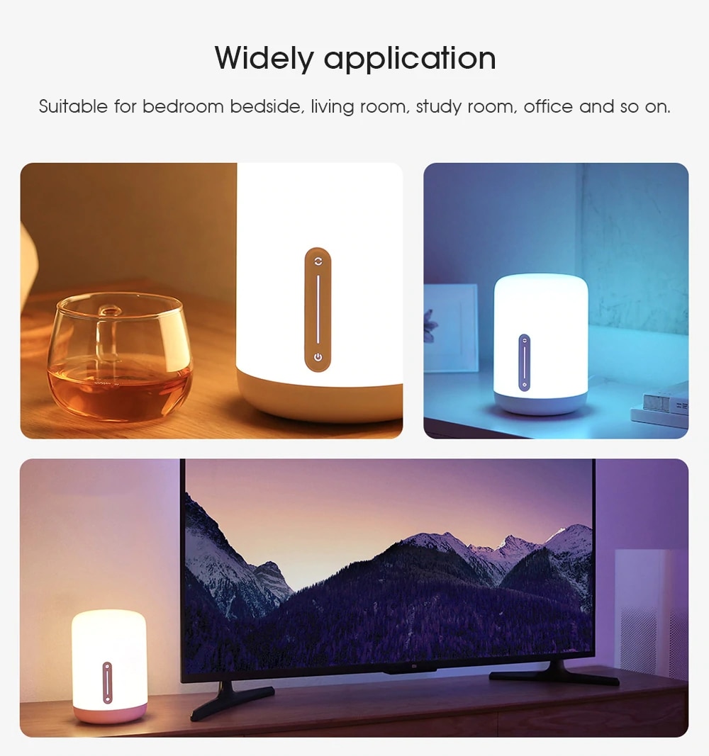 Original Xiaomi Mijia LED Desk Beadside Lamp 2 Smart Table Light Voice Touch Control Dimmable RGBW Lights Wireless Mi Home APP