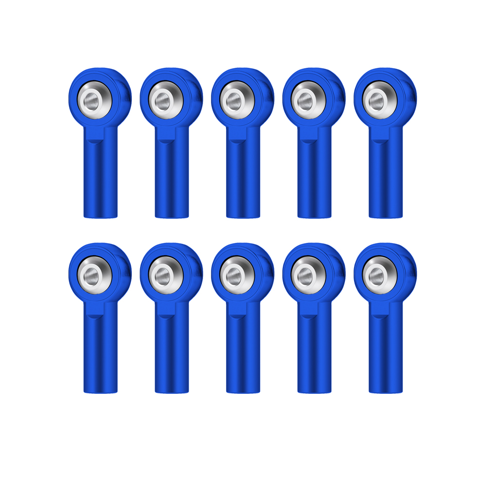 10 Uds M2 enlace tirante extremo Metal Universal junta cabeza de bola hebilla dirección varilla de empuje extremo de varilla de amarre Mini bielas para barcos RC: Azul