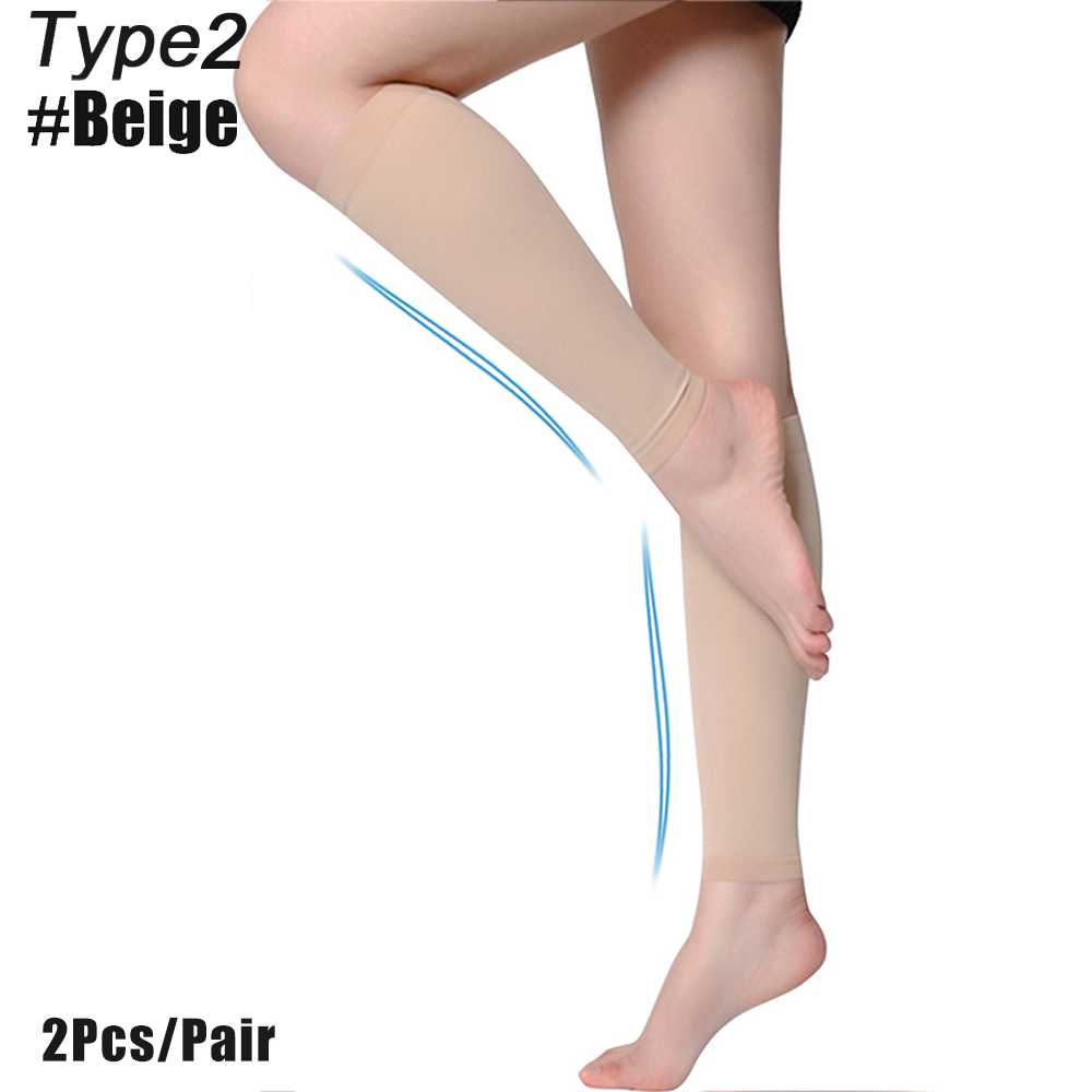 1Pair 20-30 mmHg Compression Stocking for Men and Women, Knee High Length, Open Toe: Gold / Multi Size SML