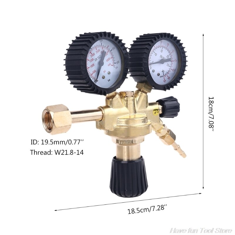 CO2 Argon Stikstof Drukverlagende Regulator Shockproof Mag/Mig Lassen Drukregelaar W21.8 Draad M15 21