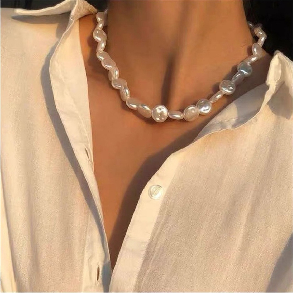 Collier ras du cou en perles vintage pour femme, bijoux de fête de mariage, forme de cœur, colliers de la présidence, tendance élégante, blanc, 216.239., X278: Rouge-brun