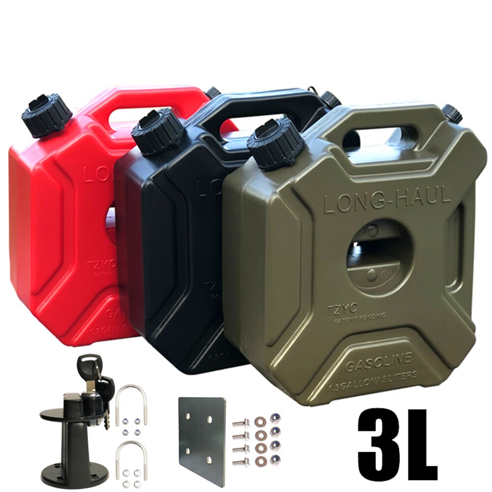 3L Portable Motorcycle Fuel Tank Spare Jerry Can Gas Plastic Car Gokart Oil Container ATV UTV Gasoline Petrol Tanks Canister