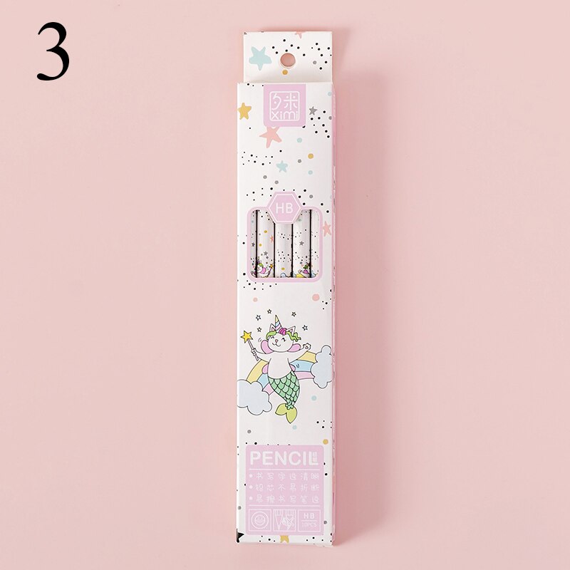 10 Pcs/Box HB Cute Cartoon Pencil Wood Pencil Set With Earser For Kids School Stationery Drawing Supplies: 3