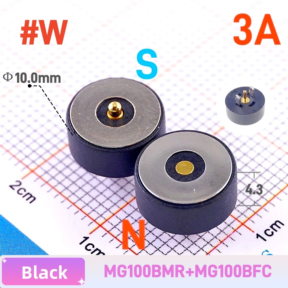1 par de conector Pin Pogo magnético de forma Circular 1, 2, 3, 4, 5 polos, sonda macho hembra, perfil redondo de carga de energía CC: Verde