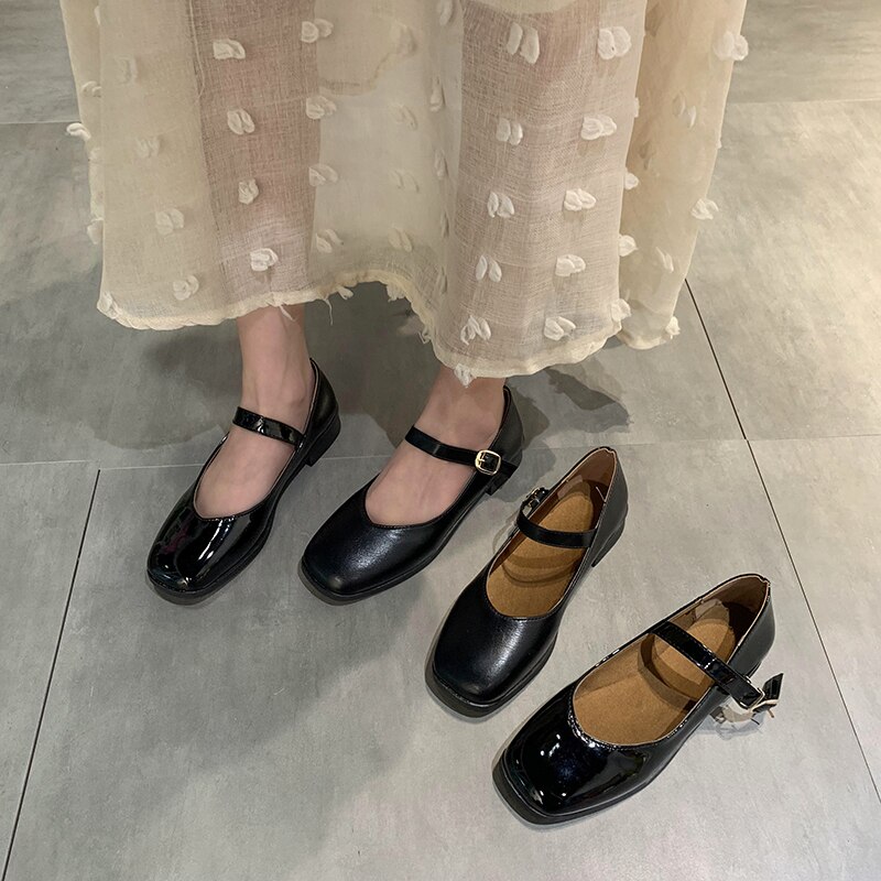 Forår små lædersko kvindelige japanske søde runde hoved lolita dukke sko retro mary jane sko kvinder