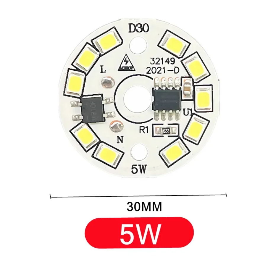 Chip de bombilla LED redondo SMD 2835, 3W, 5W, 7W, 9W, 12W, 15W, 18W, cuentas de luz, CA 220V: Verde militar / 28 W