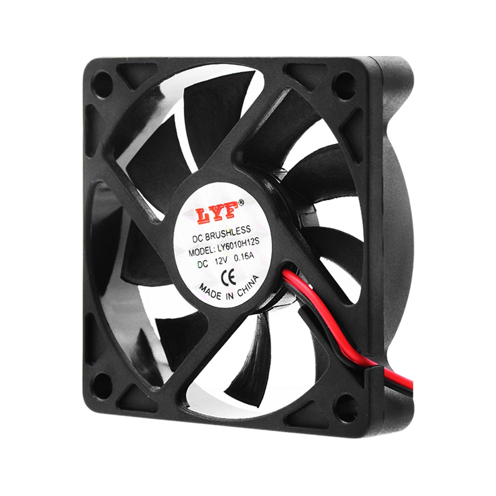 60 x 60 x 12mm 2 ben 12v jævnstrømsventilator computer pc-kasse cpu-kølerhus blæser lav støj cpu kølelegeme køler 4900-6050 rpm
