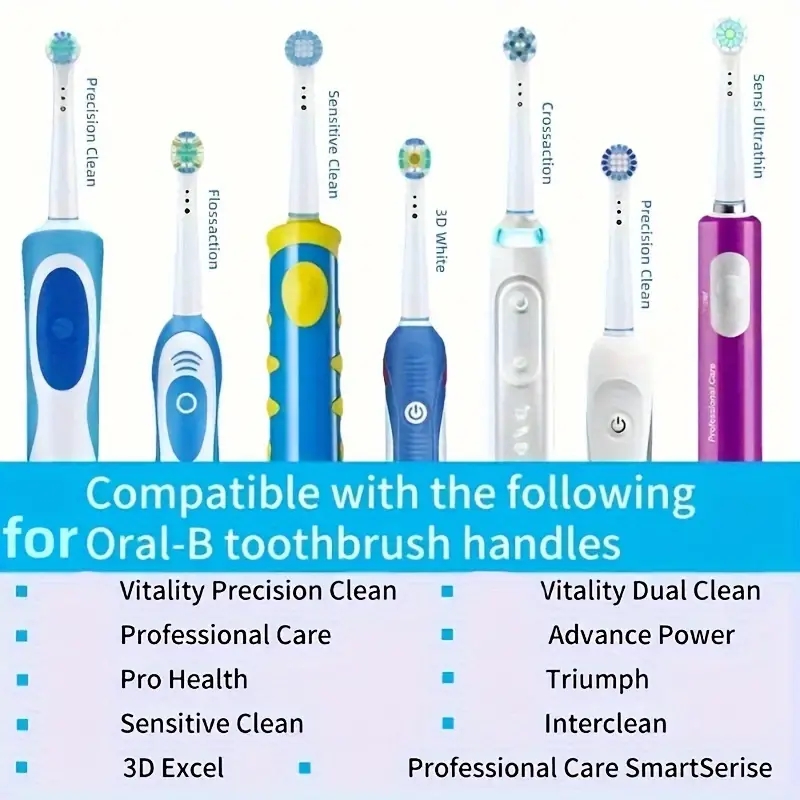 Têtes de brosse à dents de rechange compatibles avec Oral-B, 4/8/12 pièces têtes de brosse à dents électrique têtes de brosse pour Oral B remplacement Hea