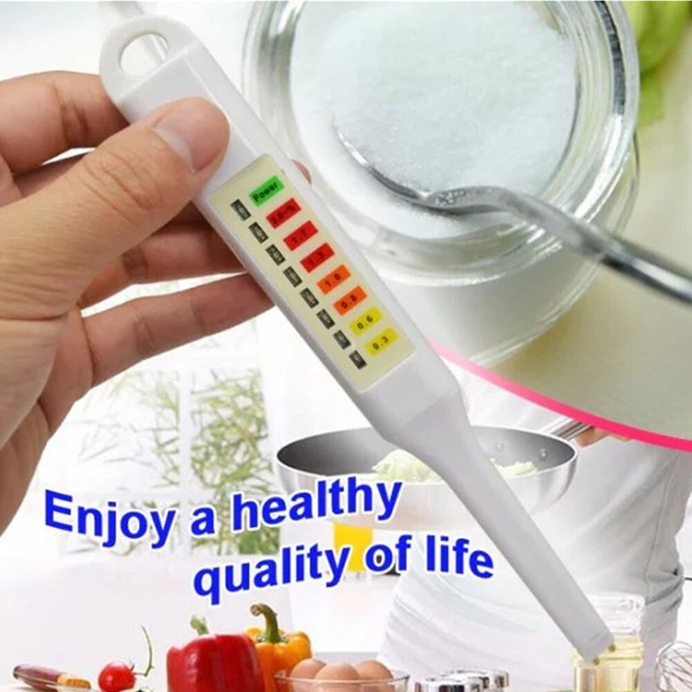 Food Salt Concentration Meter Analysis Salinity Tester Portable Electronic ABS LED Detector Handheld Easy Operate Measure White