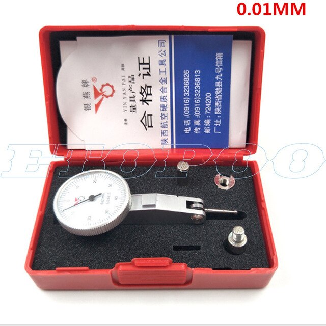 Vandtæt måleur 0-0.8mm præcision test niveau skive skala præcision metriske svalehale skinner 0.8mm 0.01mm ur test indikator: 0-0.8 x 0.01mm