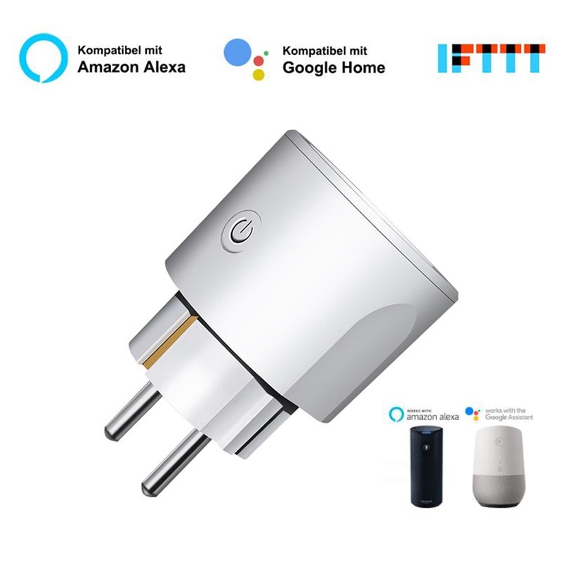 16A WIFI Smart EU Plug Smart Switch Socket Audio Control Smart Timing Socket Wireless Outlet Voice Intelligent Control