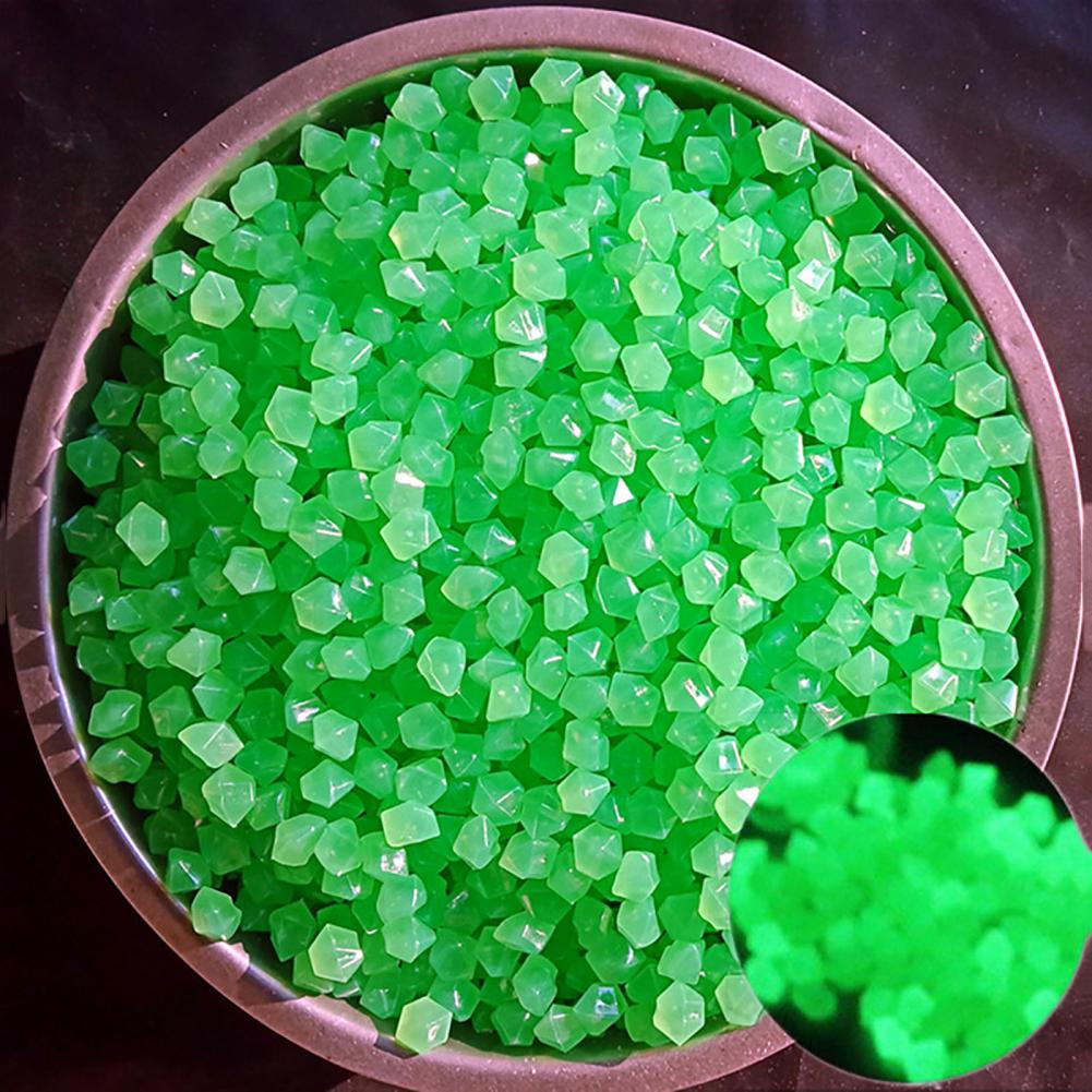 200Pcs Luminous Pebble Glowing Artificial Stone Glow in Dark Rhombus Luminous Rock	Fish Tank Decoration декор для аквариума