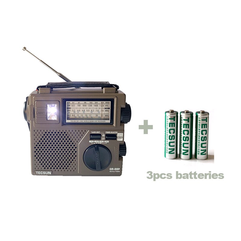 TECSUN GR-88 GR-88P Digital Radio Receiver Emergency Light Radio Dynamo Radio With Built-In Speaker Manual Hand Power: radio with battery