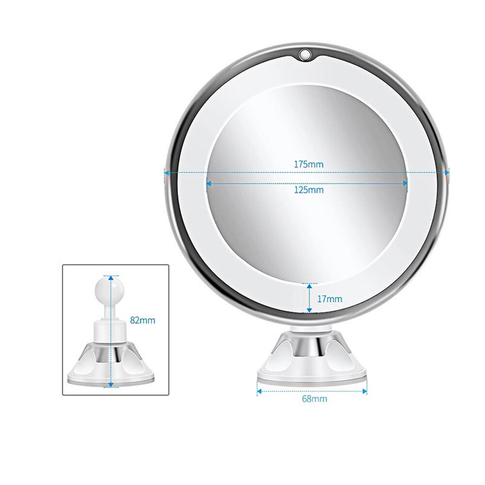 10X Magnifying Mirror makeup Light LED Magnifier Vanity Lamp 360 Degree Rotation Rotating Dressing Table Lighting