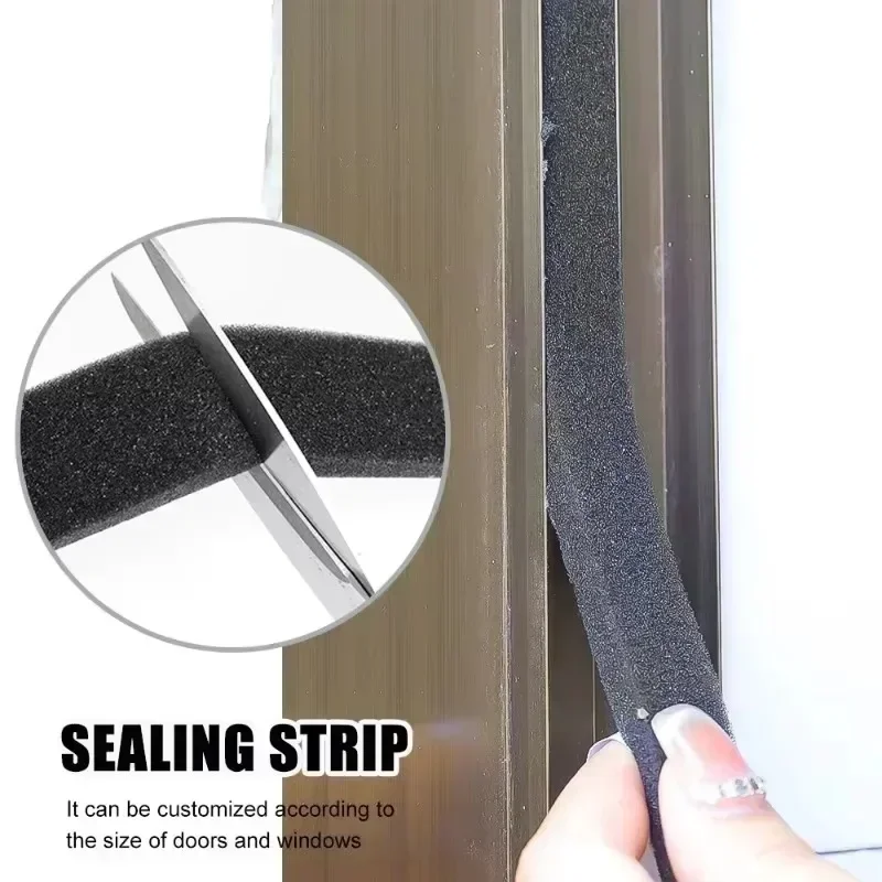 Tira de sellado de ventana de puerta de espuma, cinta aislante autoadhesiva insonorizada a prueba de viento y polvo,