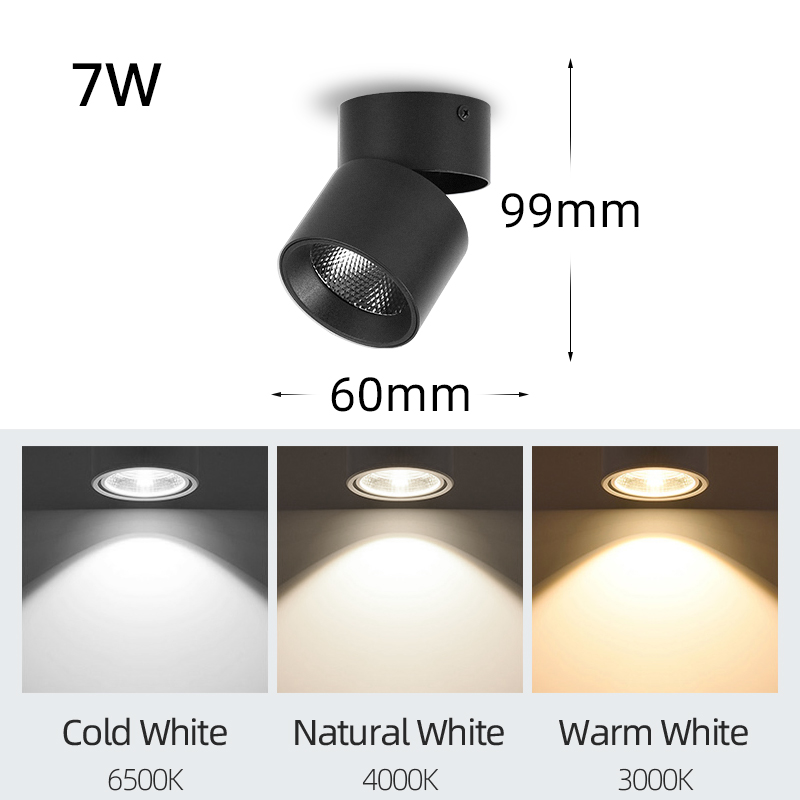 Led-spots Opvouwbare downlight Wandspot Led-lamp Focos Plafondlamp Opbouw Binnenverlichting voor woonkamer Keuken: Warm White / 5w