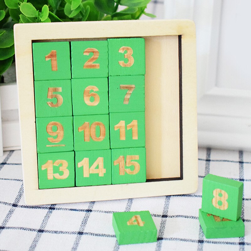 Houten Digitale Huarong Dao Intelligentie Speelgoed Voor Kind Vroege Jeugd Onderwijs Voorschoolse Training Leren Sliding Math Puzzels: Green