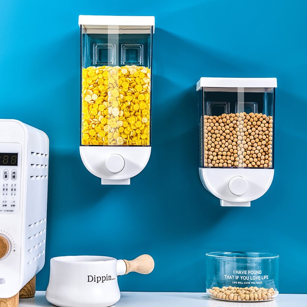 Wall Mounted Cereal Dispenser Box Oatmeal Grain Storage Box Kitchen Dry Food Organizer Container Kitchen Tools Accessories k2