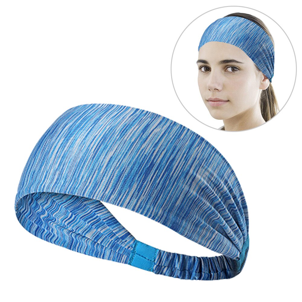 Mannen Vrouwen Sport Hoofdband Non Slip Elastische Zweet Wicking Hoofdband Zweetband Voor Workout Yoga Fietsen Running Jogging Wandelen: Striped Blue