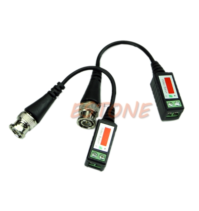 2pc BNC Connector Coaxial Cable Adapter CCTV Camera Passive Video Balun