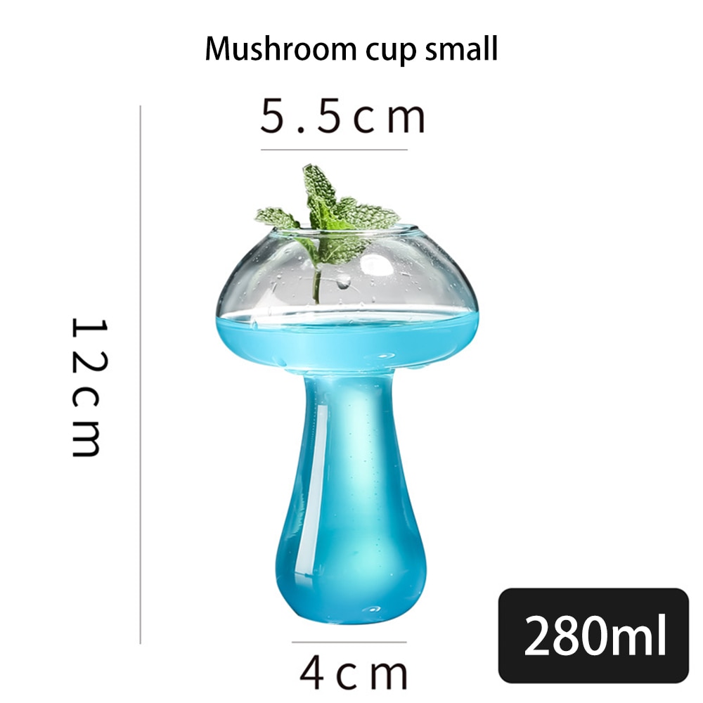 1PCS Mushroom Cocktail Glass Molecular Gastronomy Bar Rectification Bartender Special Beer Wine Glasses Goblet Cooler Cup