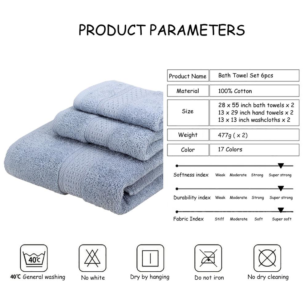 Conjunto de 3 uds. De toallas de baño de algodón suave para adultos, toalla absorbente de felpa de lujo, Sábana de baño playa rostro, toallas básicas para mujer JWYYJ43