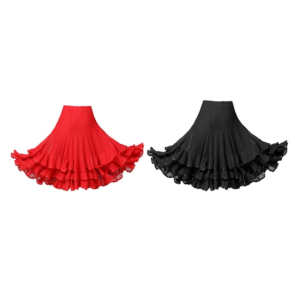 Ballroom Waltz Dance Swing Skirt Modern Tango Training Dress Costume