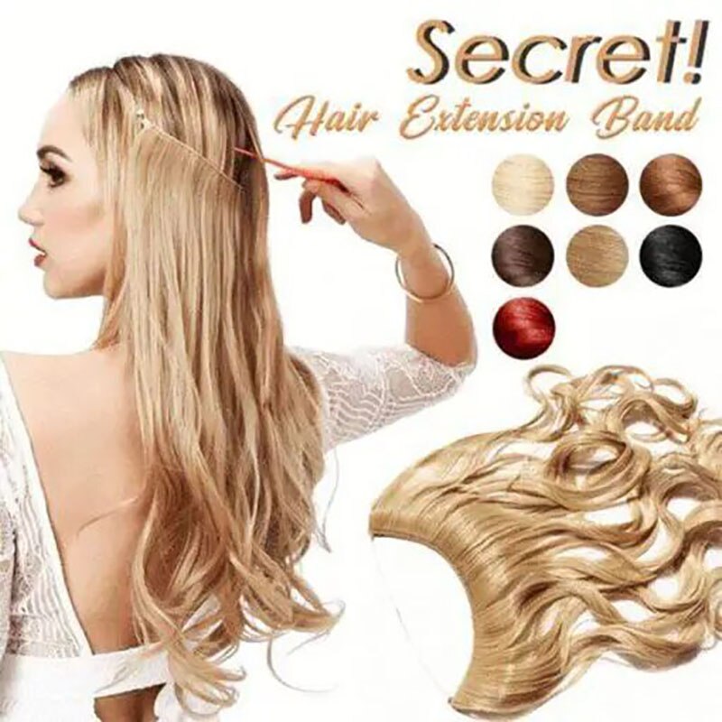 22 pouces femmes vague Extensions de cheveux Secret cheveux Extension bande synthétique naturel caché Secret Invisible fil cheveux pièce sans pince