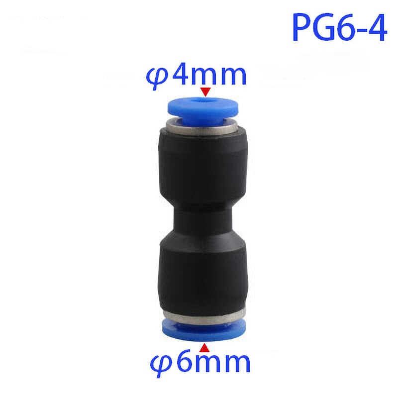 Pu Pneumatic Fittings Plastic Connector PG 4mm 6mm 8mm 10/12/14mm 16mmAir water Hose Tube Push in Straight Gas Quick Connectors: PG 6-4mm