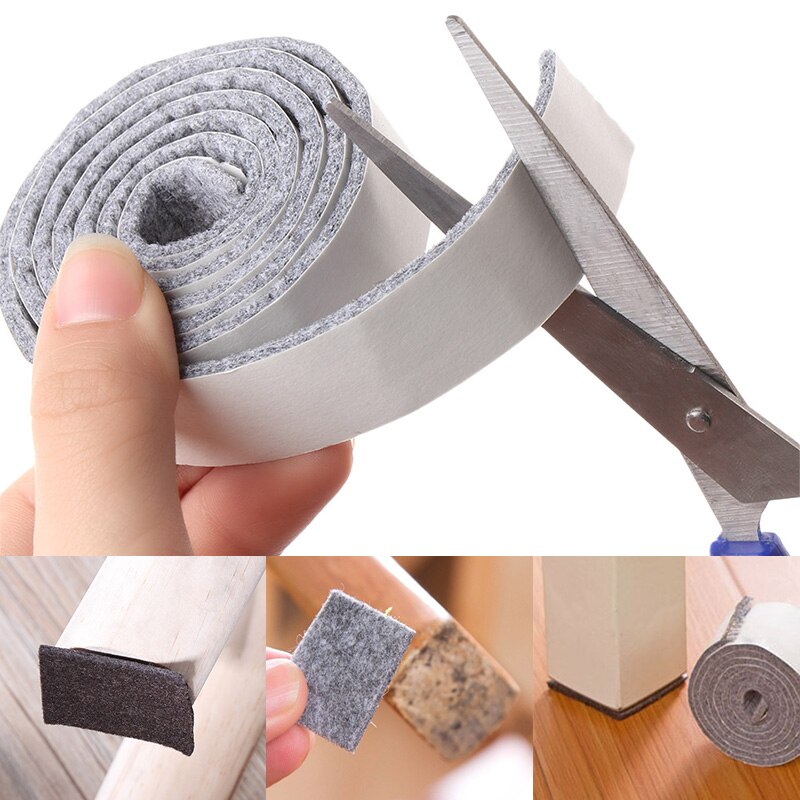 100cm/Rolle Anti-Unterhose Filz Möbel Bein Pad Selbst-Klebstoff matt Boden Schutz Tragen-breiter tabelle Sofa Bein Pads Stuhl Armaturen