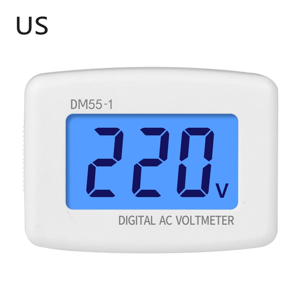 Ac 80-300V Digitale Voltmeter Eu Vs Au Plug Volt Meter Socket Voltage Tester Lcd Display Voltage Meter 110V 220V DM55-1: US Plug 220V