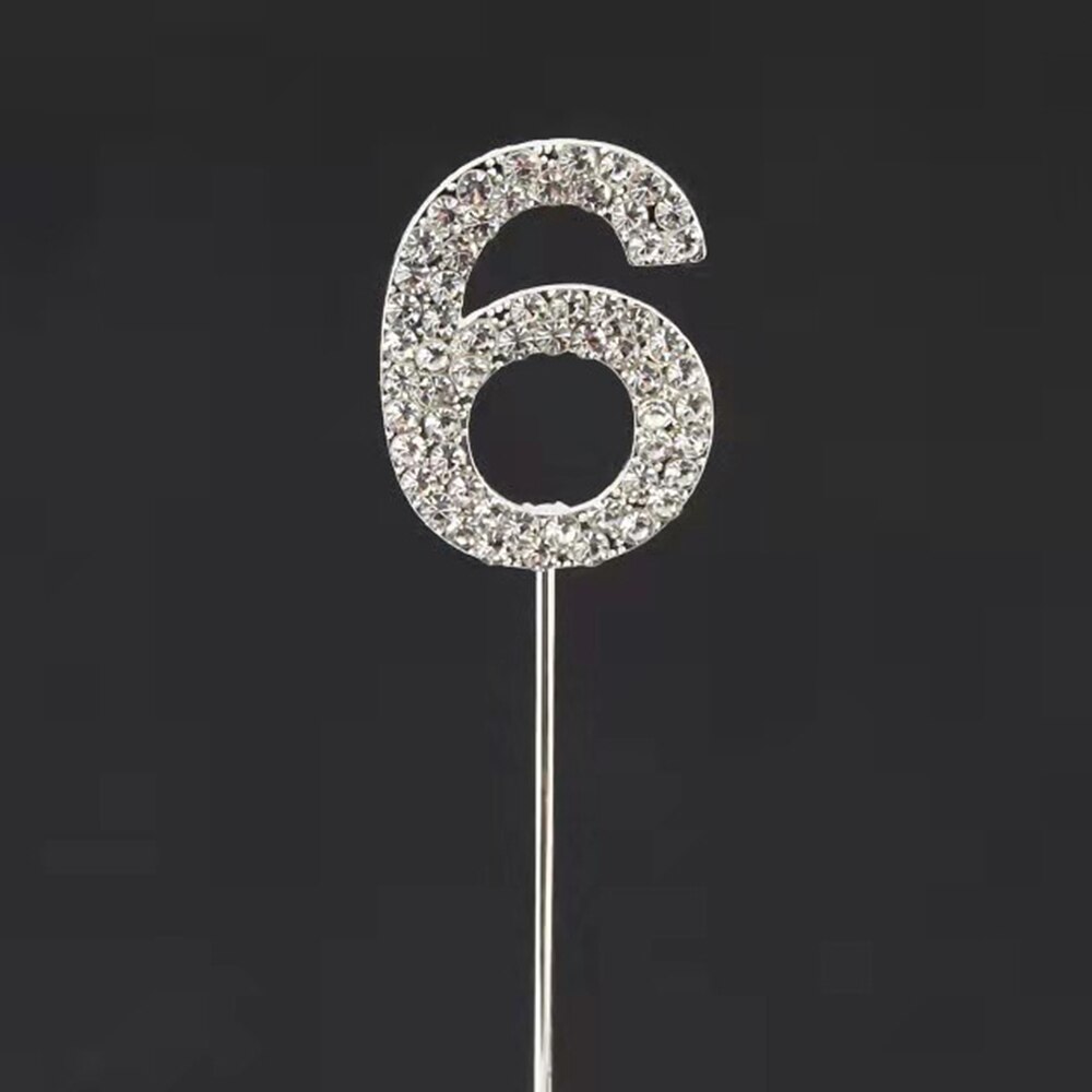 Digitale Kuchen Topper 0-9 Strass Anzahl Geburtstag Jahrestag Partei Kuchen Dekoration Werkzeug Backen Karte Hochzeit Dekoration: A6