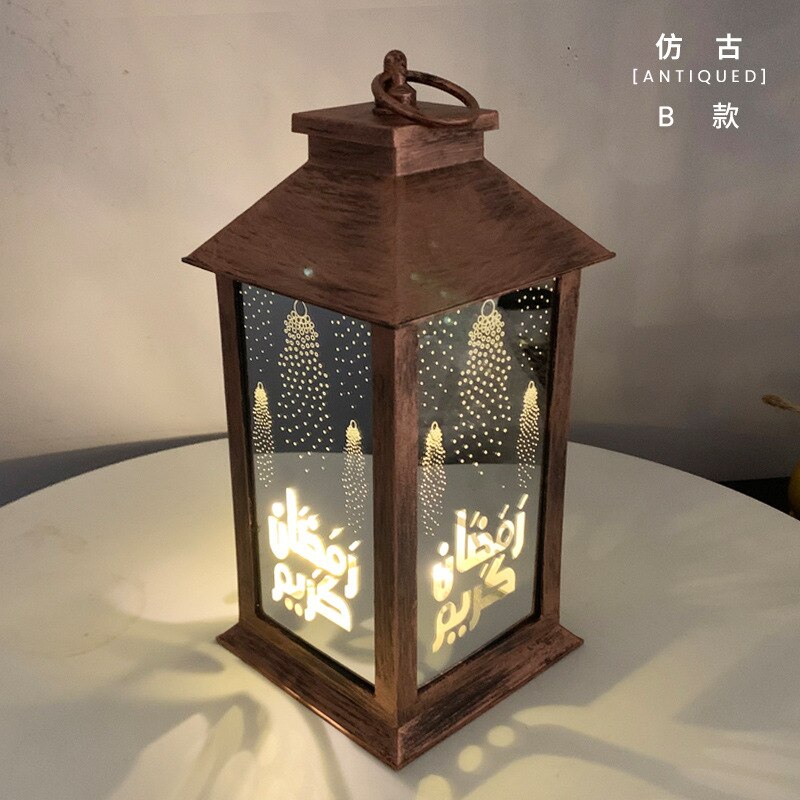 Newset Eid Mubarak Ramadan Decoraties Voor Huis Paleis Lantaarn Led Licht Kaarsen Ornamenten Lamp Ramadan Kareem: b