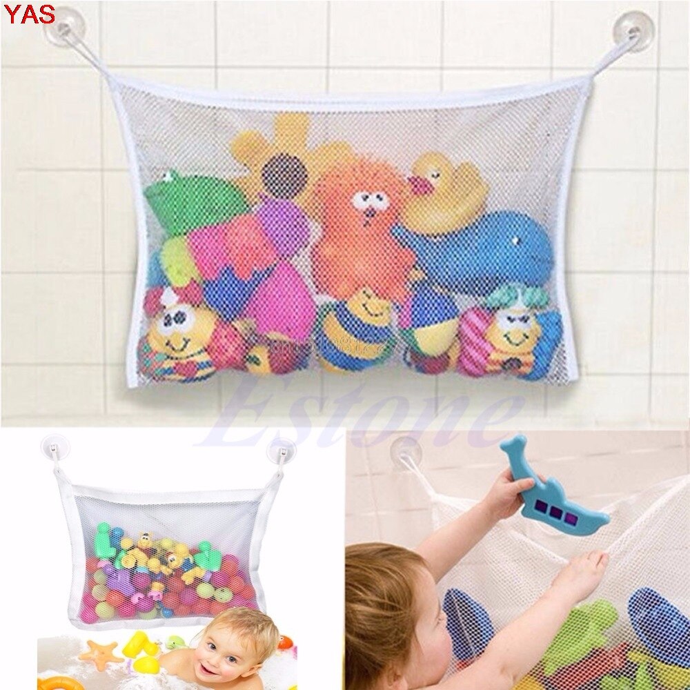 Baby bad tid söt leksak städad förvaring sugkopp väska mesh badrum organiser nät