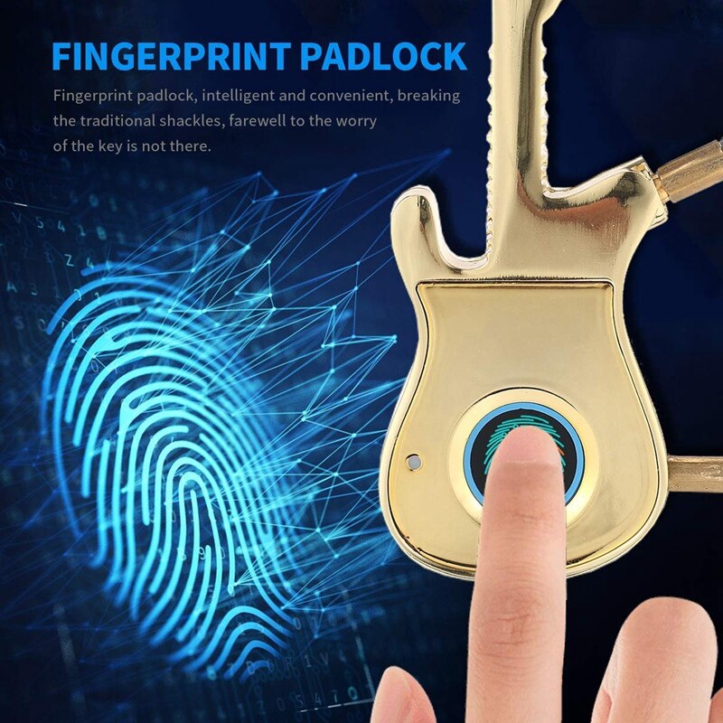 Anti-Theft Fingerprint Padlock,Guitar Waterproof Bluetooth APP Control Door Lock for Luggage,Backpack,Bike Gym Locker, Suitcase,