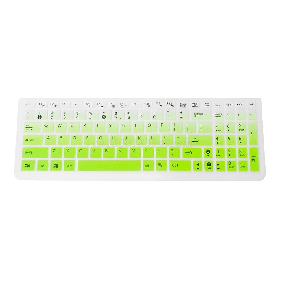 Waterproof Silicone Keyboard Protector Skin Cover Keypad Film Skin Protection dust proof film for Asus K50 Laptop Accessory: Gradient Green
