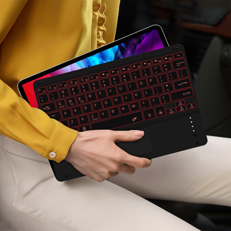 Bluetooth Keyboard For iPad Pro 12.9 Tablet Lightweight Wireless Keyboard With TouchPad Backlight 7 Colors