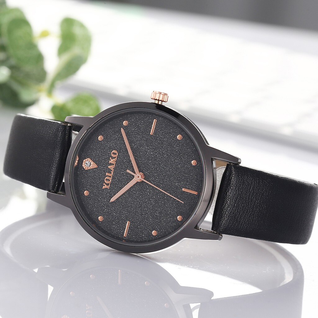 Relojes de muñeca Retro para mujer, pulsera de cuarzo con correa de cuero, decoración informal sencilla