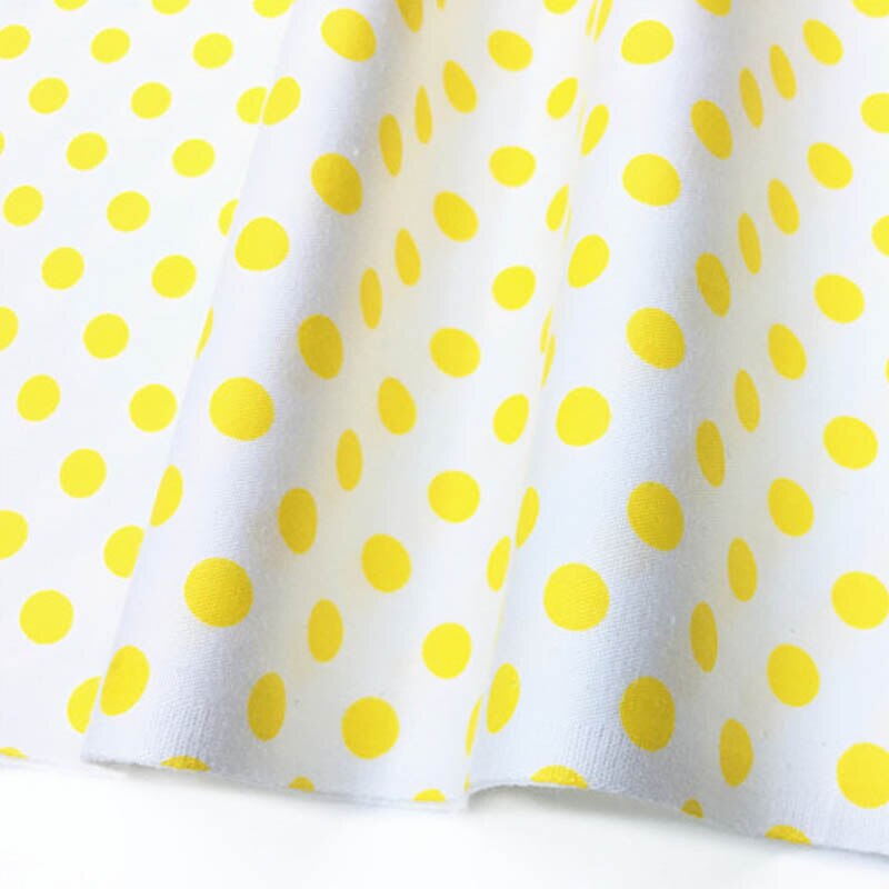 160 cm * 50 cm katoenen doek GROEN GEEL KASTANJEBRUIN polka dot 0.8 cm stoffen voor DIY beddengoed handwerk tafelkleed quilten patchwork craft: 10 white YELLOW