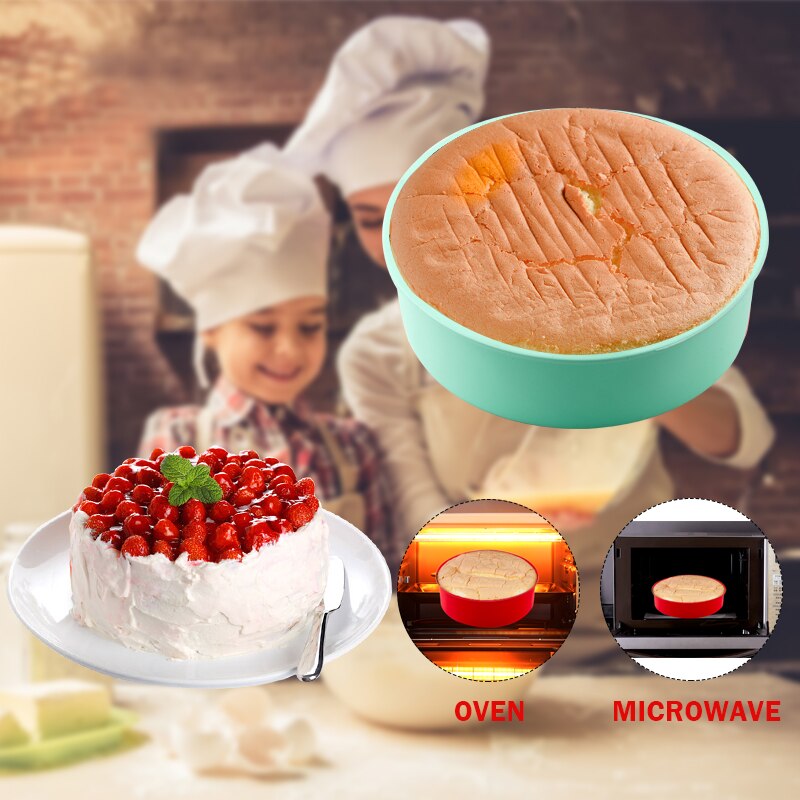 Vormlosproces Siliconen Cakevorm Ronde Willekeurige Kleur Mousse Cakevorm Chese Brood Gebak Keuken 3D Bakvormen Diy Bakken Tools